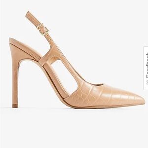 Express Croc Embossed Cutout Slingback Pumps